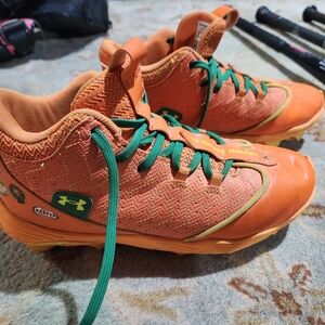 Under Armour Kids Sneakers in Bold Orange and Green